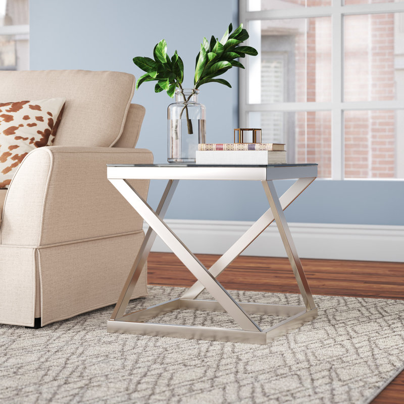 Wade Logan® Horncastle 22'' Tall Glass Abstract End Table & Reviews